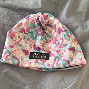 Skida Baby Pink Teal Purple beanie Alpine fleece hat